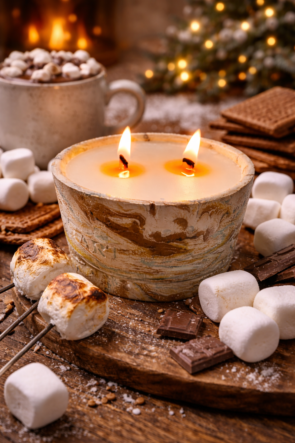 Marshmallow Fumée - Non-Toxic Coconut Soy Candle | Haus & Hearth | Refillable | Hand-Poured Vessel