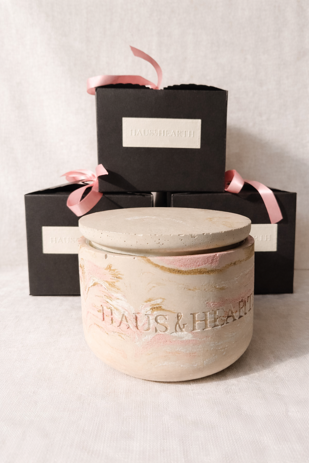Hokis / "My Soul" - Luxury Non-Toxic Candle in Refillable Concrete Vessel